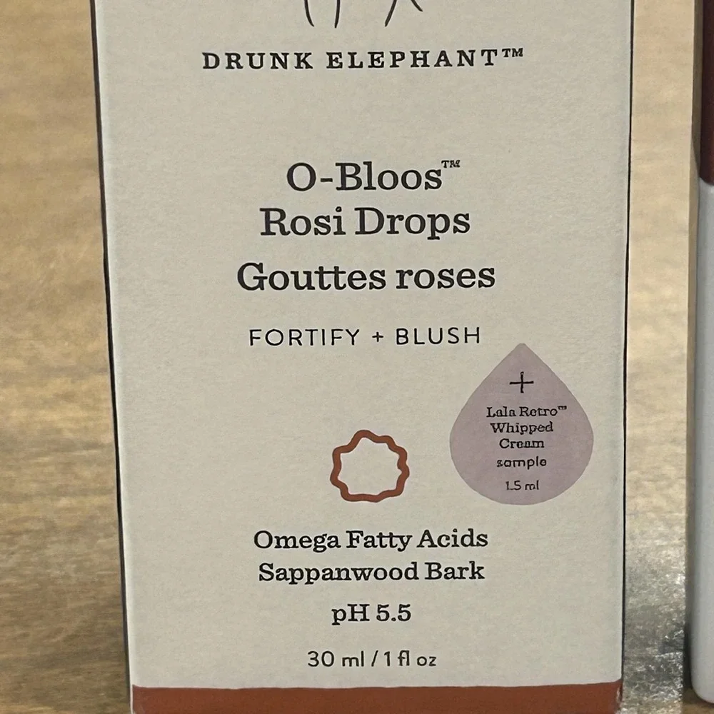 Drunk Elephant O-Bloos Rosi Drops 1oz 30ml Peachy Pink Sheer Liquid Blush Women